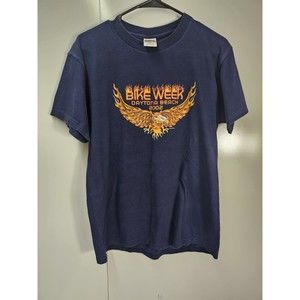 Vintage 2002 Daytona Beach Bike Week Eagle Flames TShirt Men's Size M